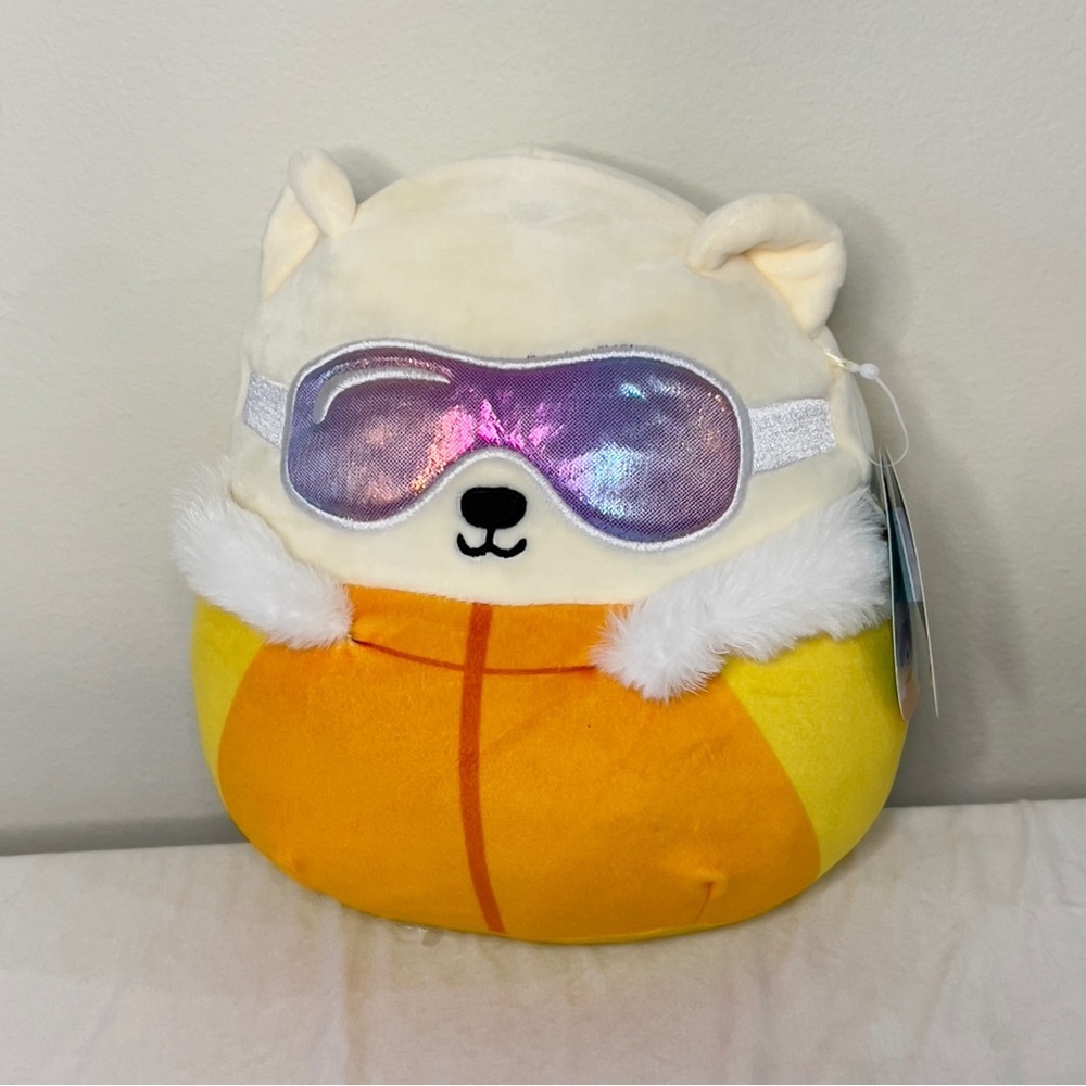 Polar Bear Squishmallow 8” Brooke Squishmallow Winter Holiday Ski Bear